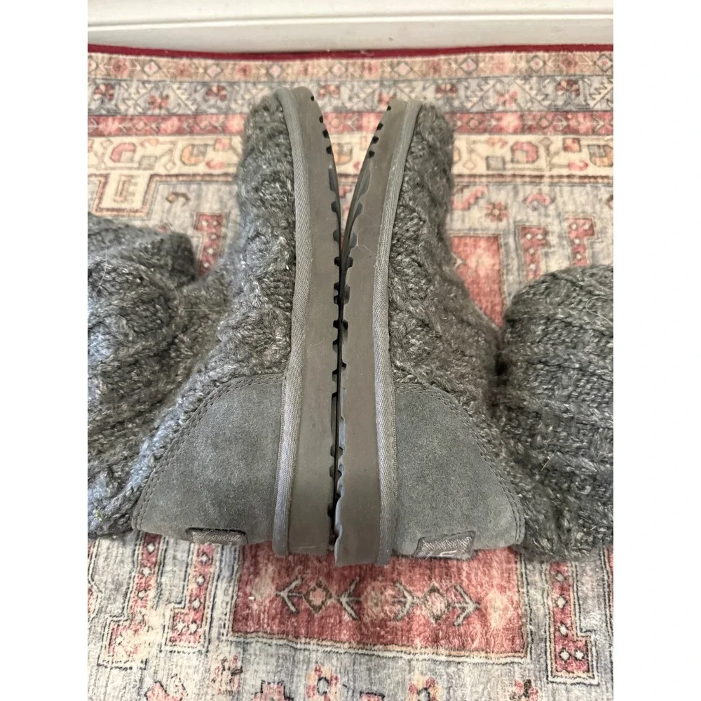 UGG Australia Lattice Cardy Grey Knit Tall Button Boots‎ 5879 Womens Size 6